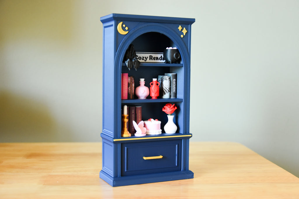 Celestial Tall Mini Bookshelf and Drawer- Special edition, 1:12 scale