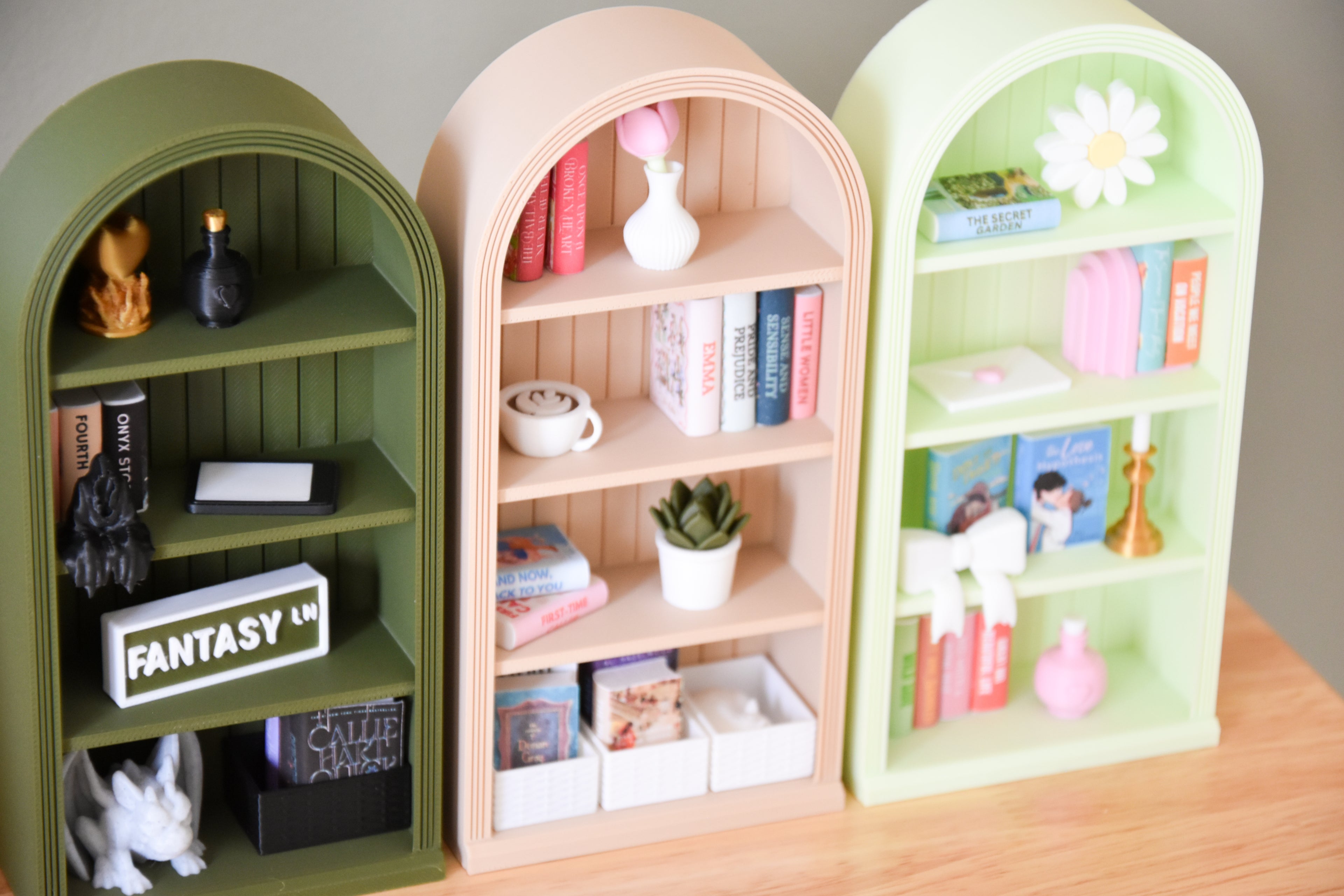 Arched Tall Mini Bookshelf- 1:12 scale