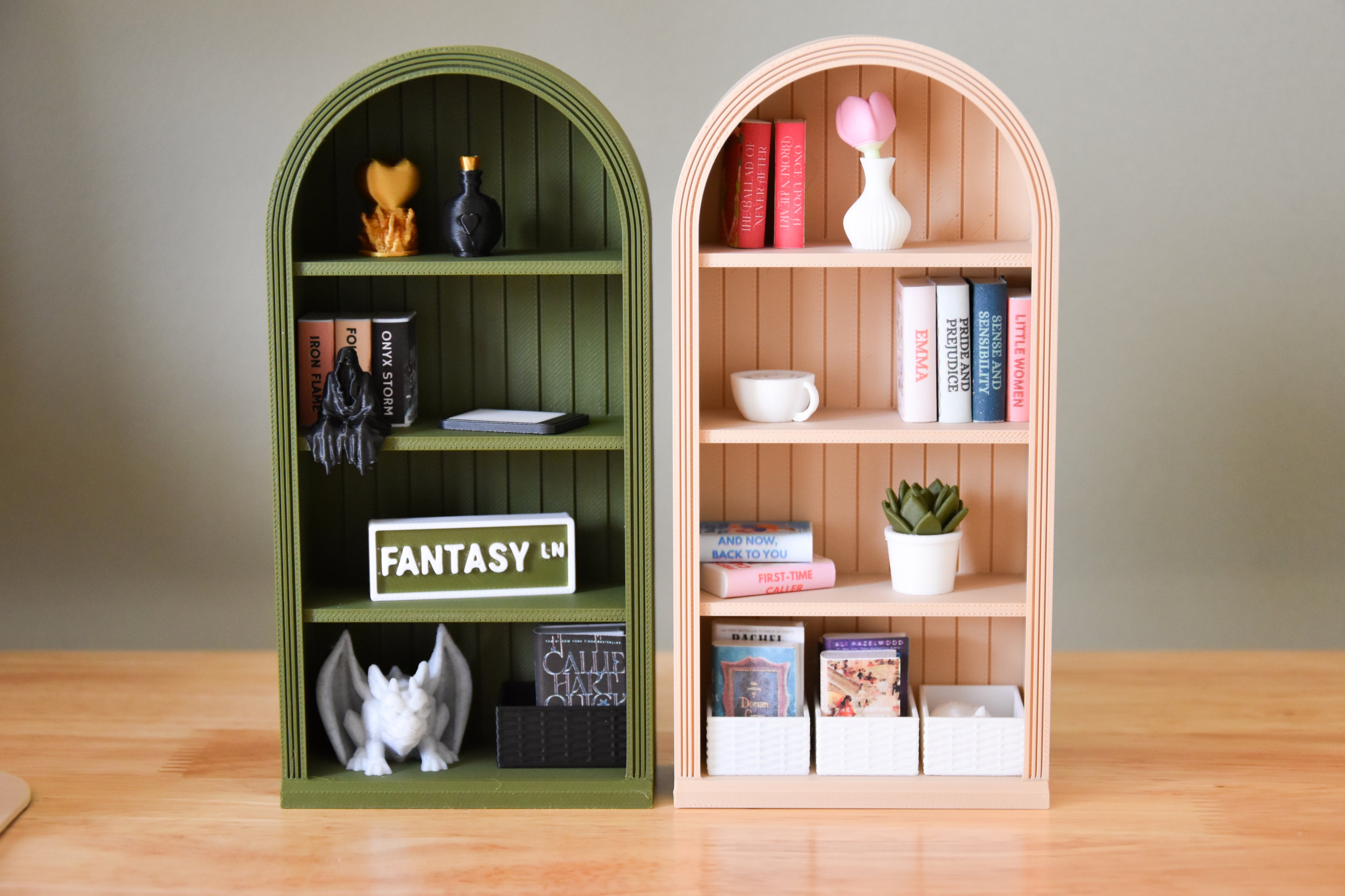 Arched Tall Mini Bookshelf- 1:12 scale