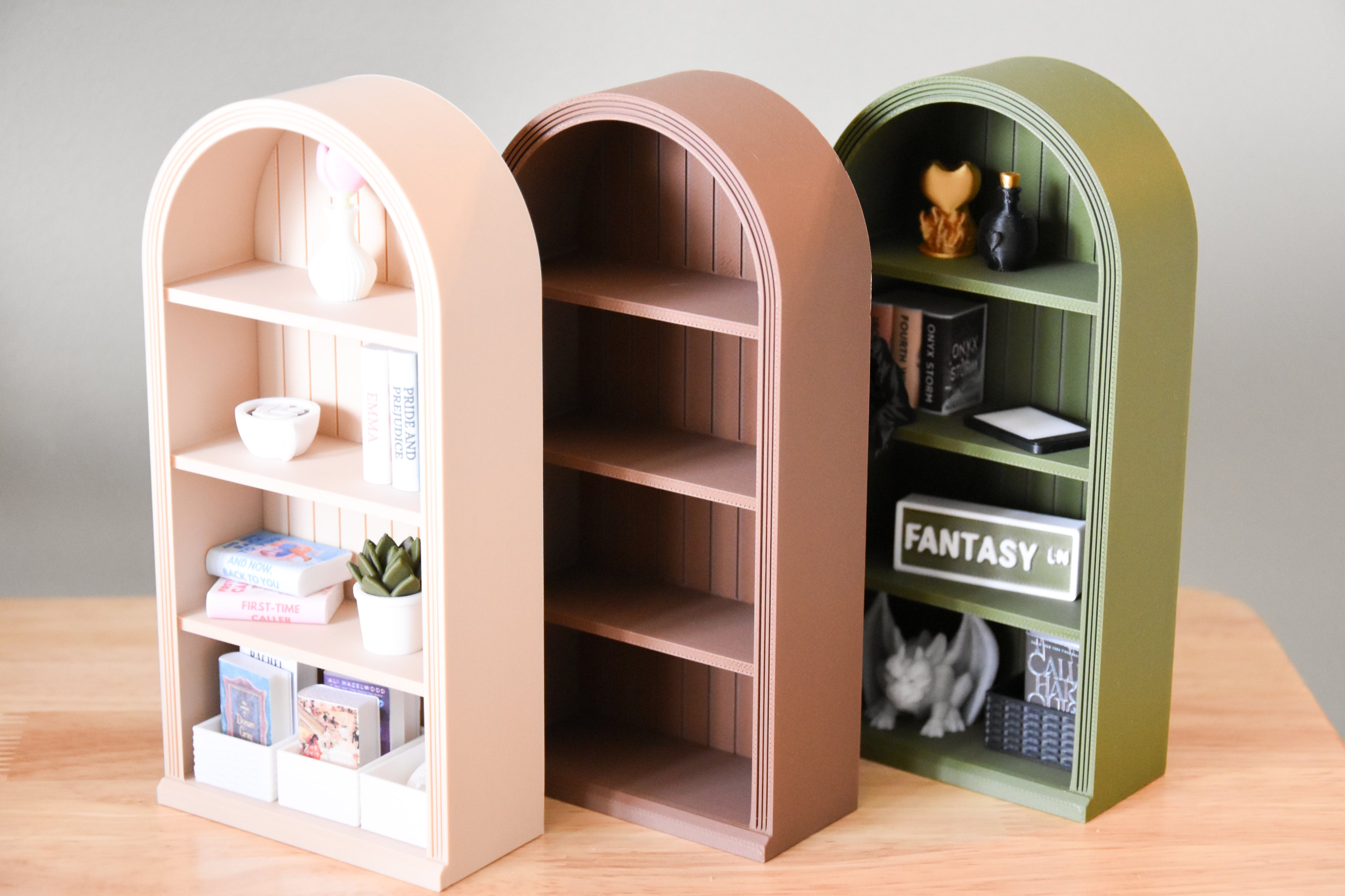 Arched Tall Mini Bookshelf- 1:12 scale