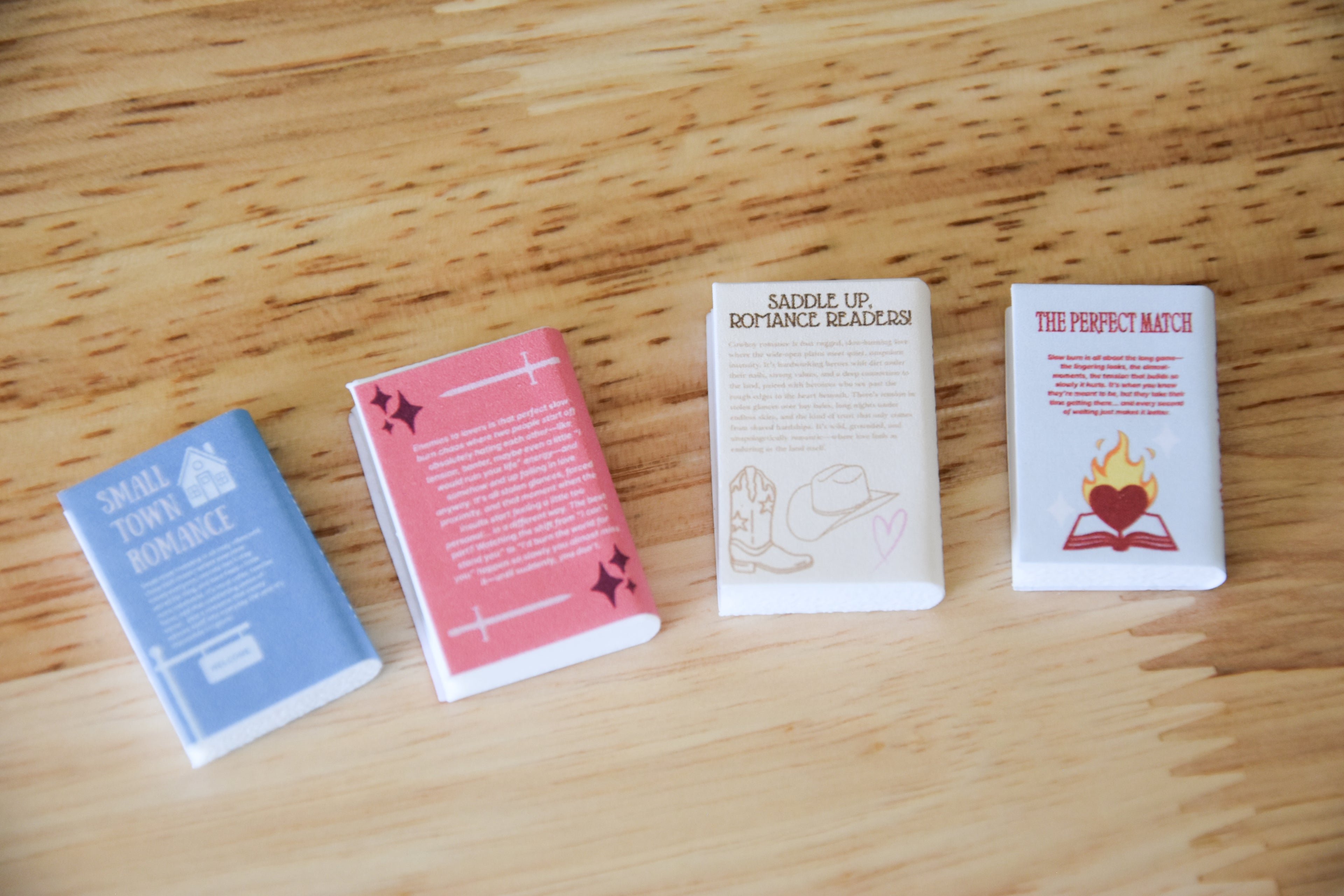 Pastel Genre & Trope 15 DIY Mini Books- 1:12 scale