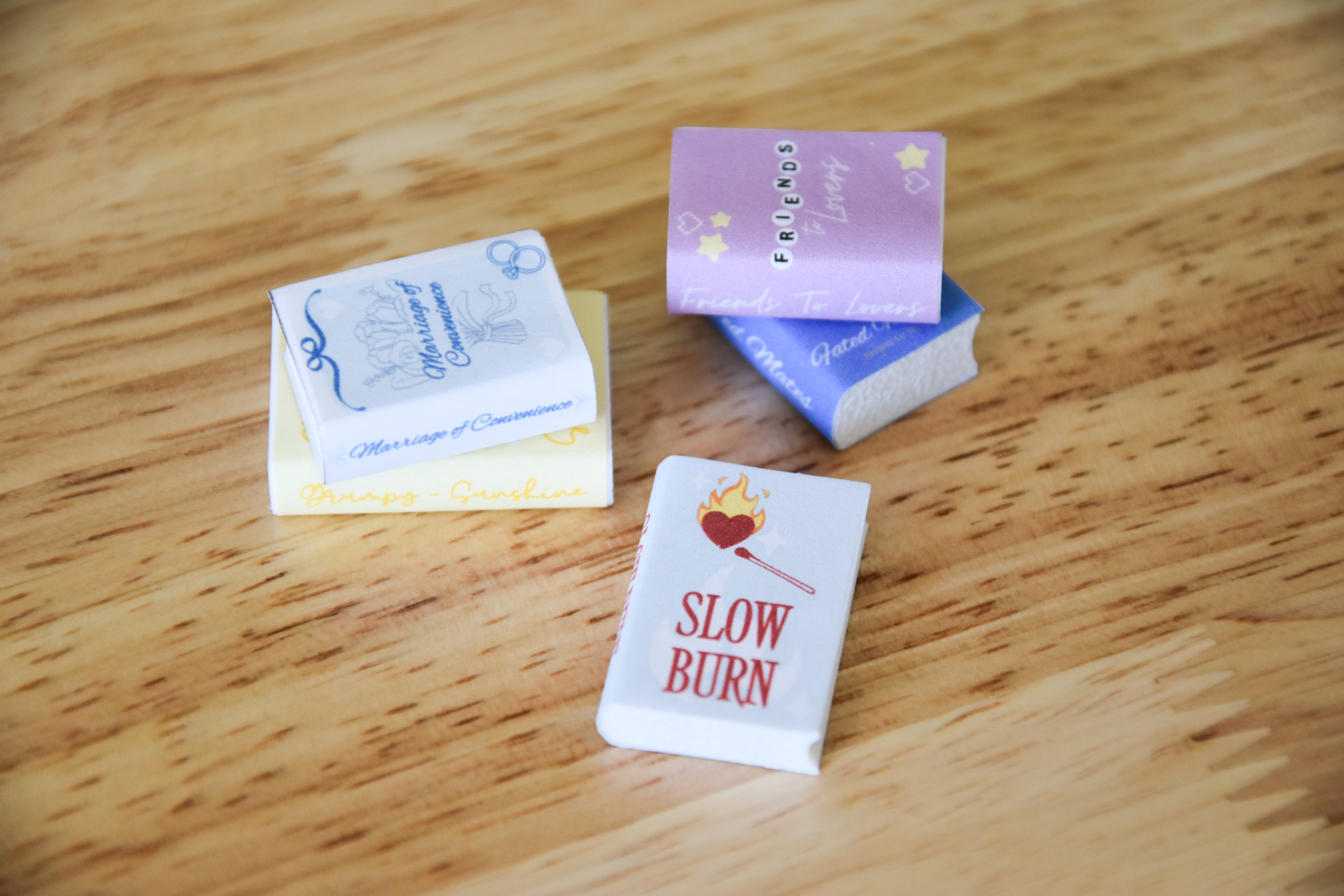 Pastel Genre & Trope 15 DIY Mini Books- 1:12 scale