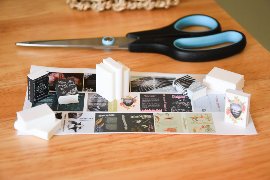 Fantasy Research Books & Guides 12 DIY Mini Books- 1:12 scale