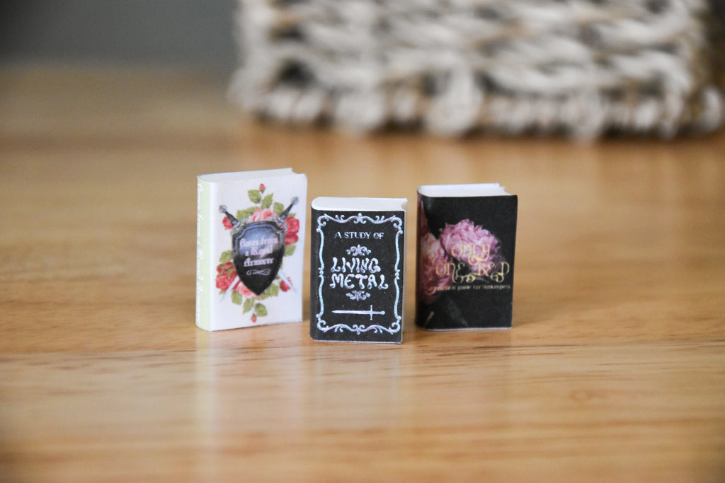 Fantasy Research Books & Guides 12 DIY Mini Books- 1:12 scale