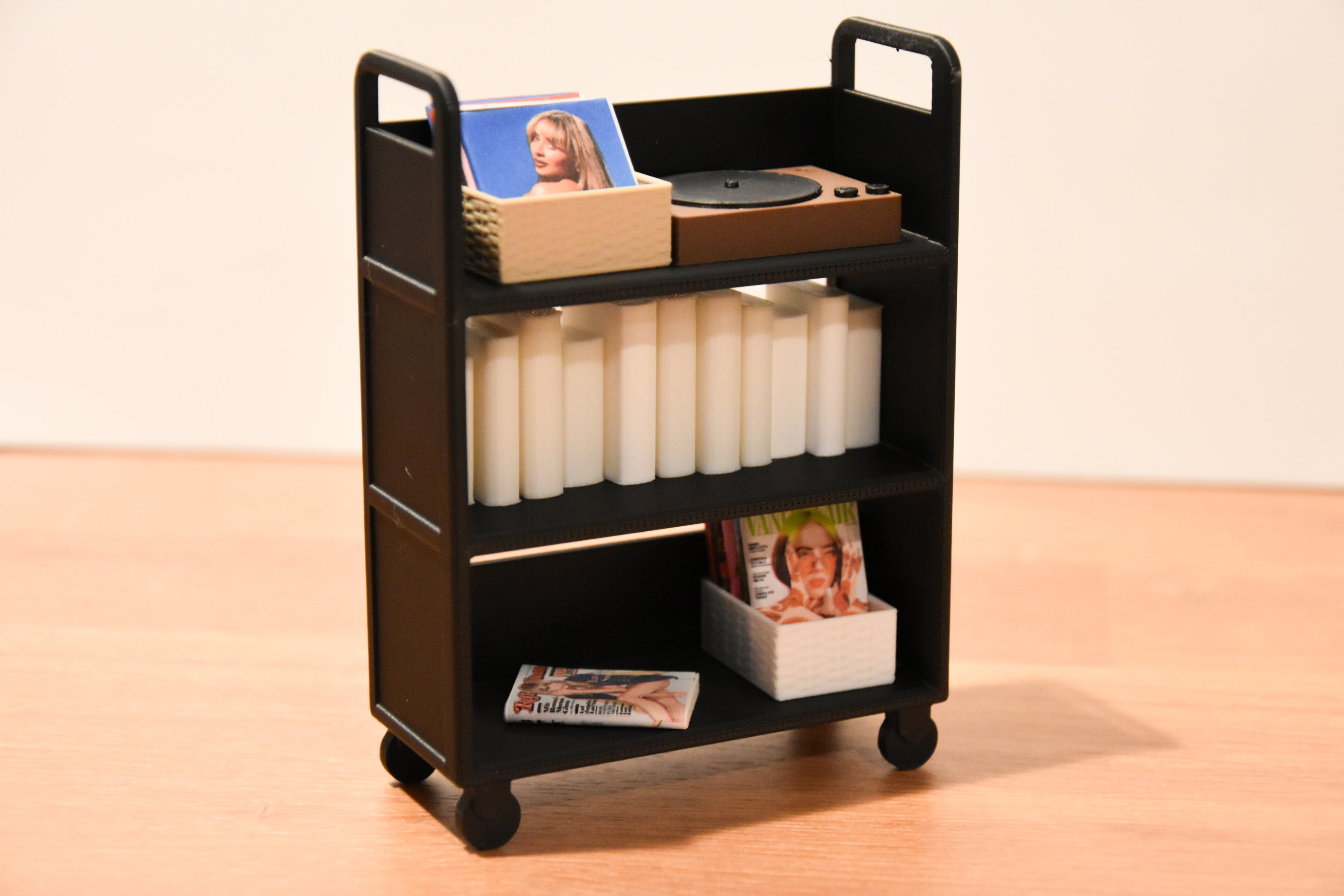 Mini Library Cart- 1:12 scale