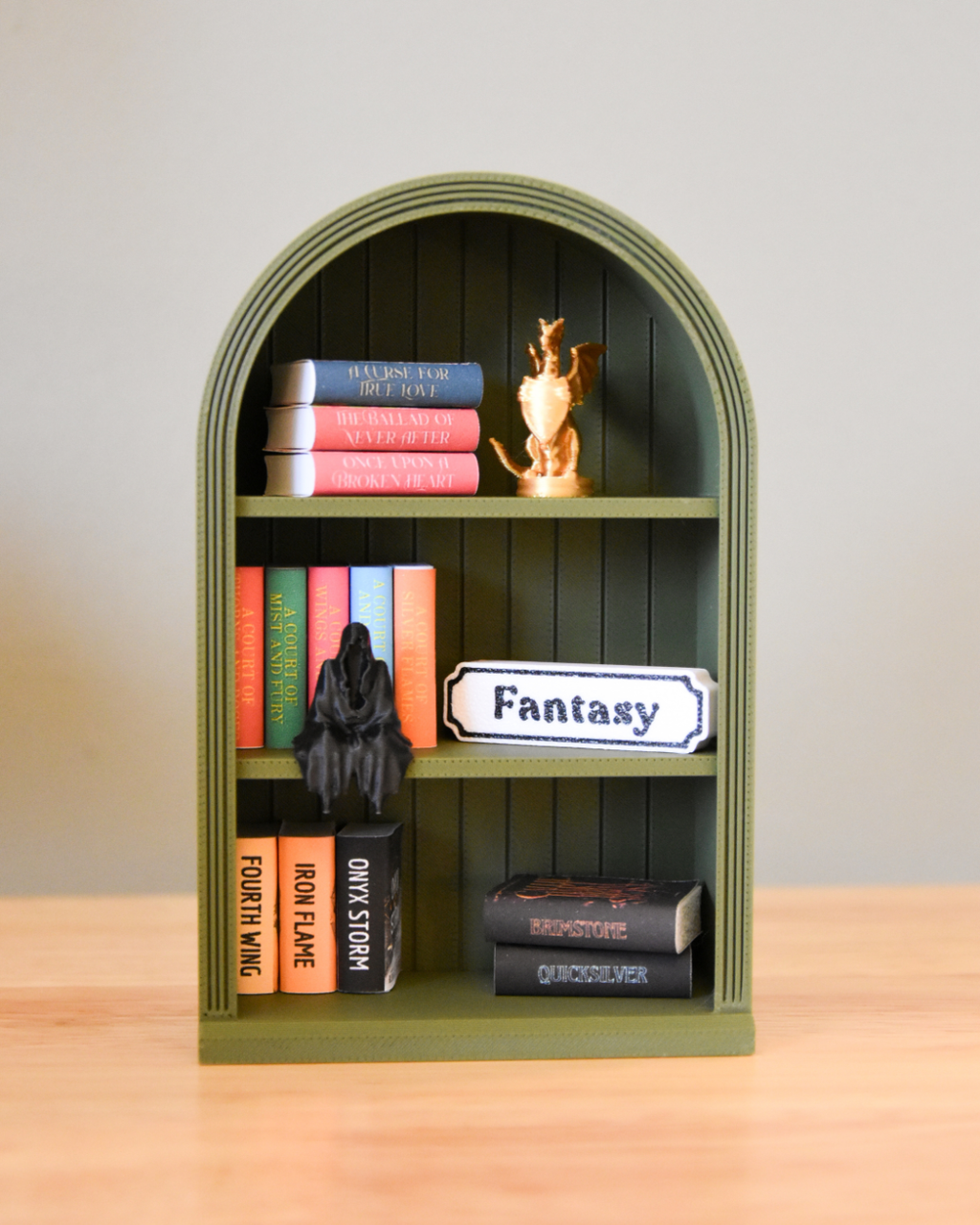 Arched Fantasy Mini Bookshelf Kit- 1:12 scale