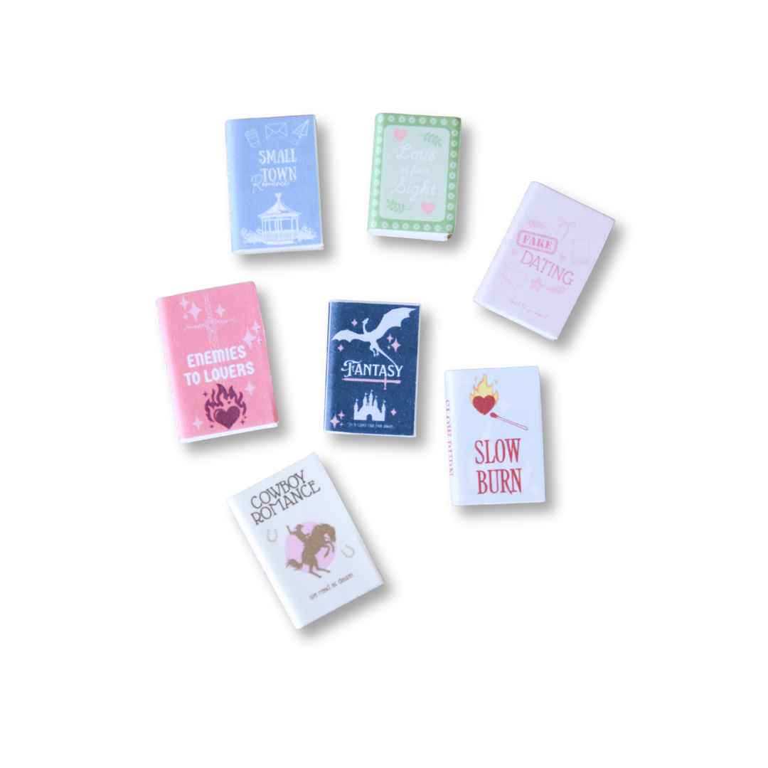 Pastel Genre & Trope 15 DIY Mini Books- 1:12 scale
