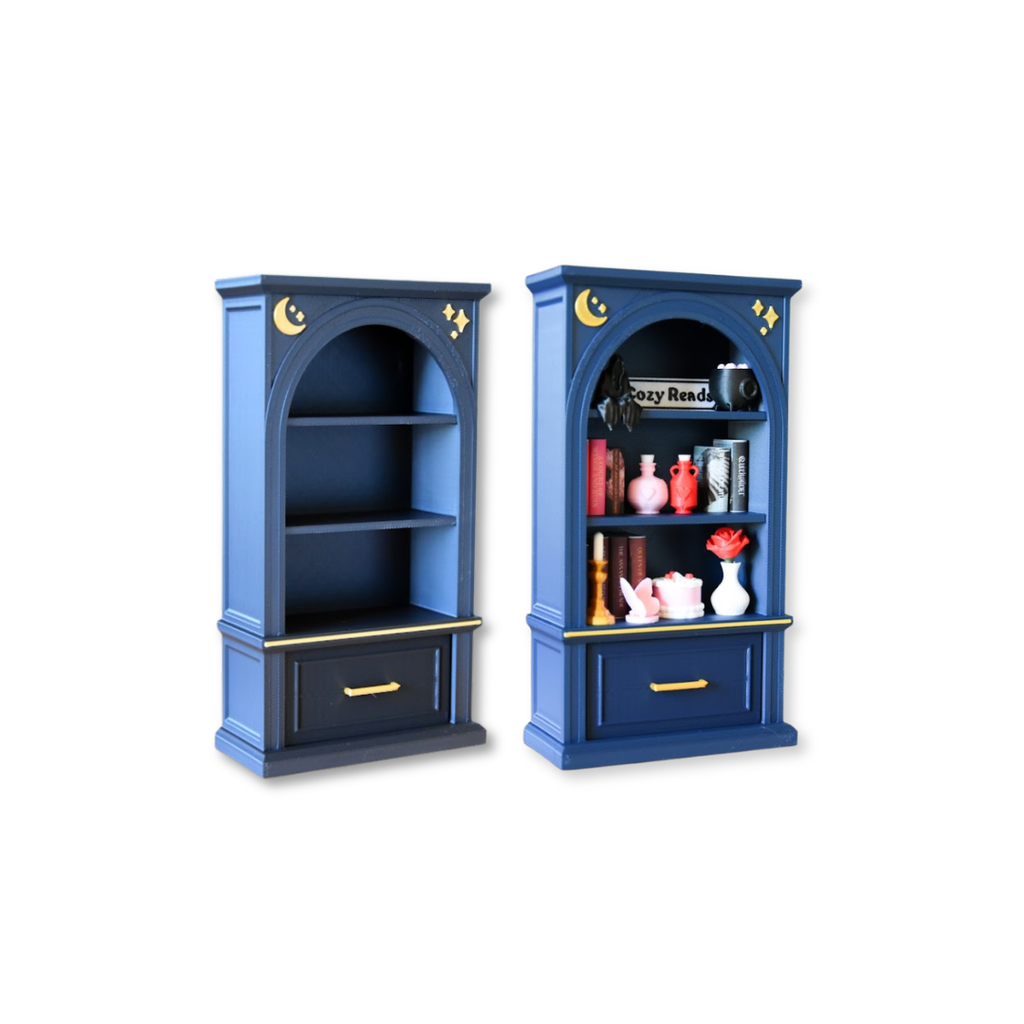 Celestial Tall Mini Bookshelf and Drawer- Special edition, 1:12 scale