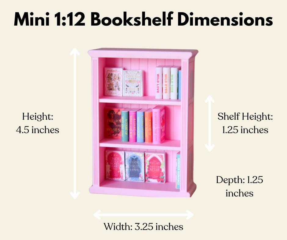 Classic Mini Bookshelf- 1:12 scale