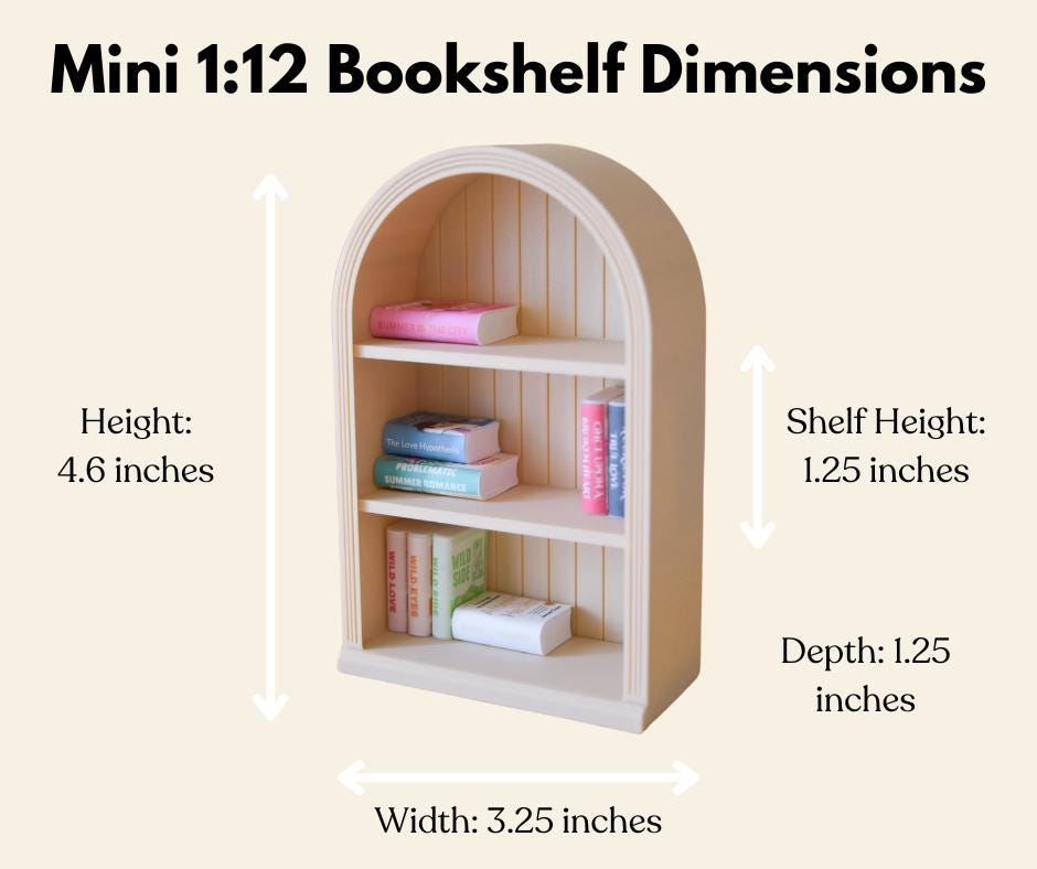 Arched Mini Bookshelf- 1:12 scale